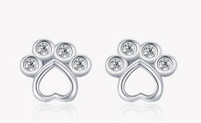 Load image into Gallery viewer, GIFTSIMS Silver Pet Paw Footprint Stud Earrings
