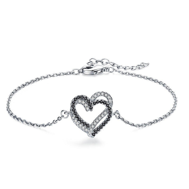 Hot Heart Silver Charm Bracelet Women Jewelry