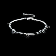 Load image into Gallery viewer, 925 Sterling Silver Double Layer Heart / star Pendant Anklets Women Jewelry
