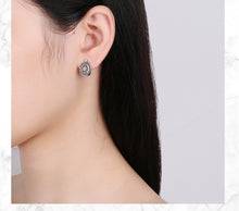 Cargar imagen en el visor de la galería, 925 Sterling Silver black Hoop Earrings For Women
