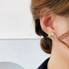 Load image into Gallery viewer, 14k Real Gold Rhinestone Geometry Cross-wound Earrings
