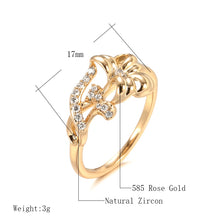 Carica l&#39;immagine nel visualizzatore di Gallery, 585 Rose Gold Color Crystal Flower Ring For Women Jewelry
