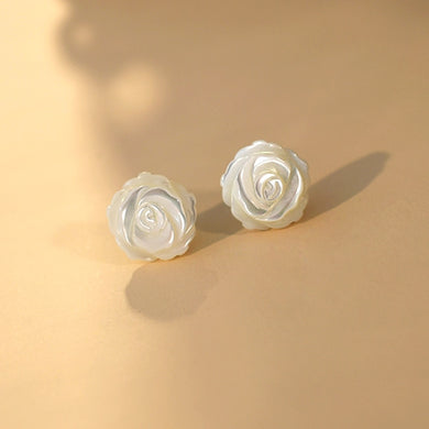 Natural Shell Flower Earrings 925 Sterling Silver Handmade Jewelry for Women