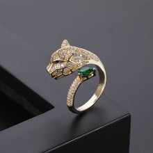 Lade das Bild in den Galerie-Viewer, Leopard Head Design Resizable Ring Hip Hop Punk Rings for Women Jewelry
