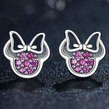 Load image into Gallery viewer, 925 Silver Mini mouse Cartoon Charm Stud Earrings For Women &amp; Kids
