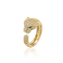 Load image into Gallery viewer, Mix Ring Cubic Zirconia Leopard Open Adjustable Ring
