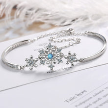 Load image into Gallery viewer, S925 Stamp Silver Crystal Snowflake Charms Bracelets
