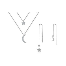 Carica l&#39;immagine nel visualizzatore di Gallery, GiftsIMS 925 Sterling Silver Micro Zirconia Moon Star Jewelry Sets For Women - GiftsIMS
