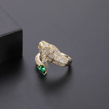 Carica l&#39;immagine nel visualizzatore di Gallery, Leopard Head Design Resizable Ring Hip Hop Punk Rings for Women Jewelry
