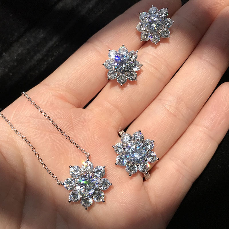 Luxury Snowflakes silver Jewlery Set For Women