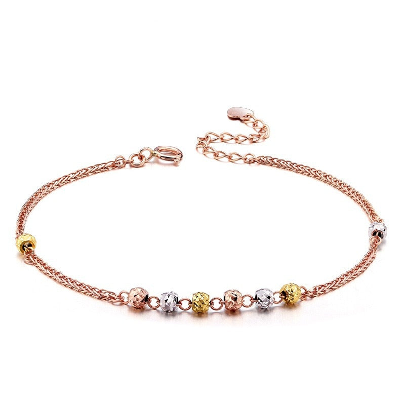 925 Sterling Silver Bracelet Exquisite Rose Gold Bead Bracelet For Woman Jewelry