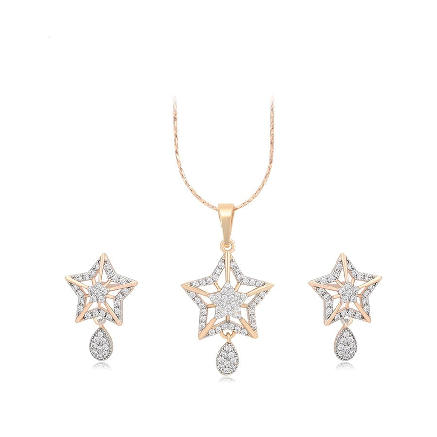 Star Shaped Gold Plated Charm Set Women Girl jewerly