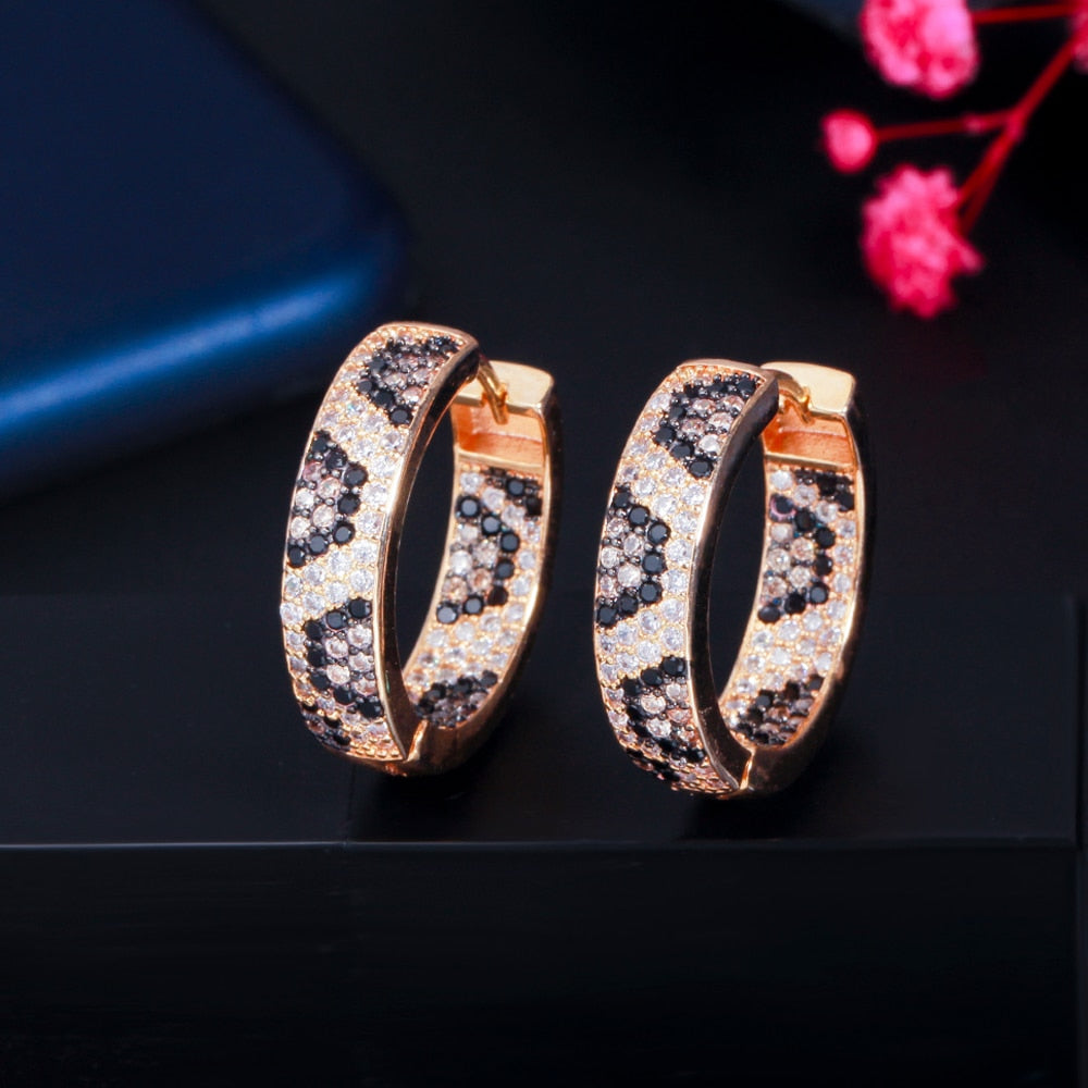 Luxury tiger Round Circle Hoop Earrings for Women