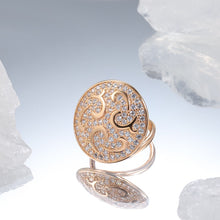 Carica l&#39;immagine nel visualizzatore di Gallery, Natural Zircon 585 Rose Gold Crystal Big Round Ring For Women Jewelry
