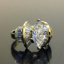 Charger l&#39;image dans la galerie, Romantic Women Finger Gold Color Shiny Marquise CZ Ring
