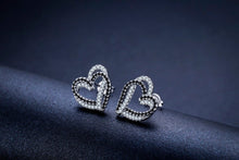 Ladda upp bild till gallerivisning, Black Romantic Silver Jewelry Natural Heart Stud Earrings for Women
