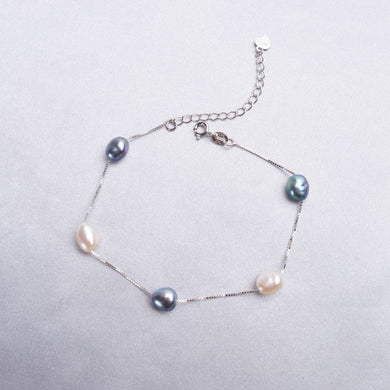 925 Sterling Silver Natural Baroque Pearl Bracelet Jewelry For Women