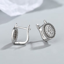 Cargar imagen en el visor de la galería, 925 Sterling Silver black Hoop Earrings For Women
