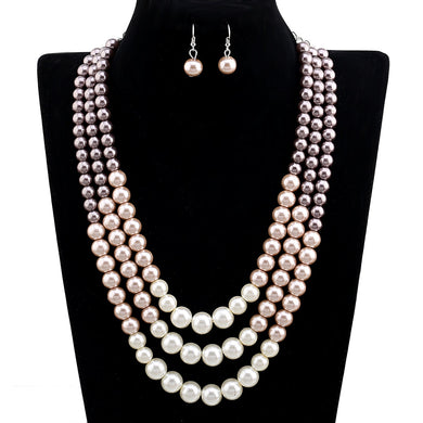 Exaggerated Stranded Beaded Pearls Jewelry Sets