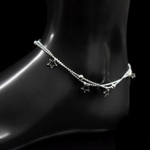 Load image into Gallery viewer, 925 Sterling Silver Double Layer Heart / star Pendant Anklets Women Jewelry
