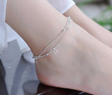 Charger l&#39;image dans la galerie, 925 Sterling Silver Double Layer Heart / star Pendant Anklets Women Jewelry
