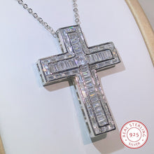Cargar imagen en el visor de la galería, 925 Sterling Silver Cross Pendant Lucky Necklace
