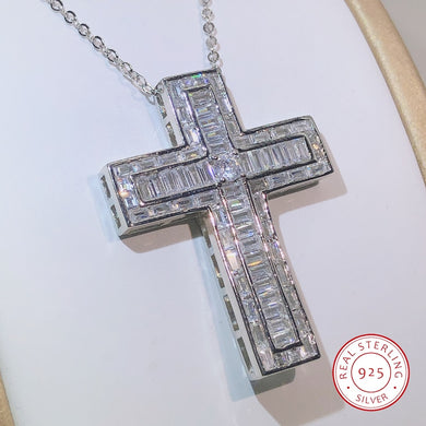 925 Sterling Silver Cross Pendant Lucky Necklace