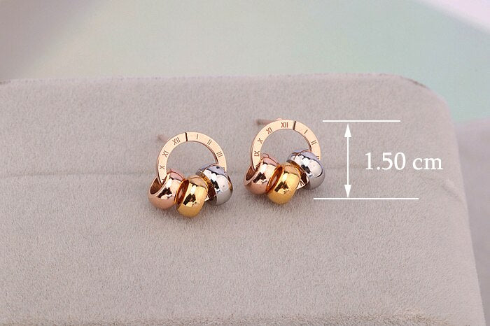 IMS color Roman Numerals Stud Earrings