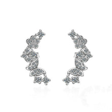 Charger l&#39;image dans la galerie, 925 Silver Needle Stud Earrings Butterfly Design For Women
