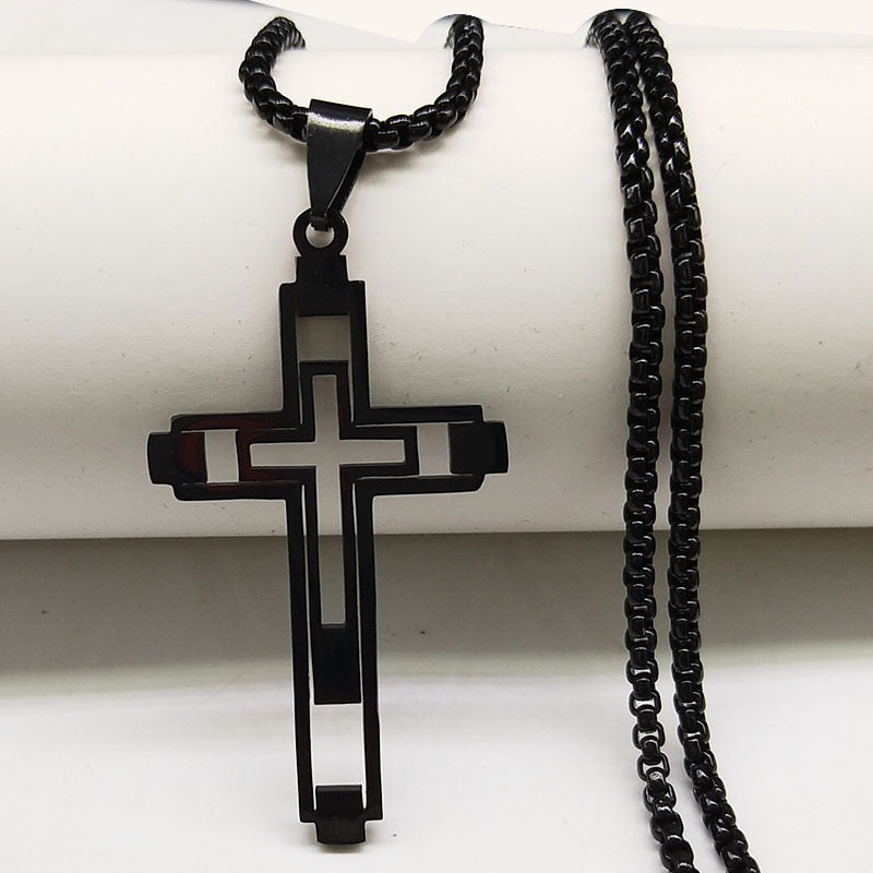 Cross Stainless Steel Choker Necklace