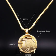 Load image into Gallery viewer, The Virgin Mary Oval face Stainless Steel Long Necklace
