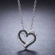 Cargar imagen en el visor de la galería, black silver heart Necklace Women Jewelry for woman
