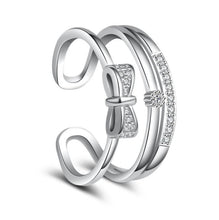 Load image into Gallery viewer, 925 Sterling Silver Bowknot Resizable Rings For Women
