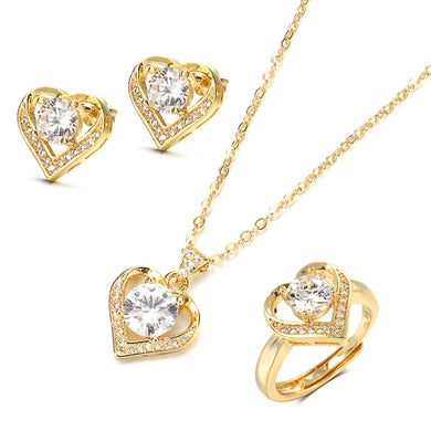 Zircon Heart Jewelry Set Promise for Women