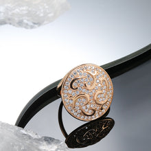 Lade das Bild in den Galerie-Viewer, Natural Zircon 585 Rose Gold Crystal Big Round Ring For Women Jewelry
