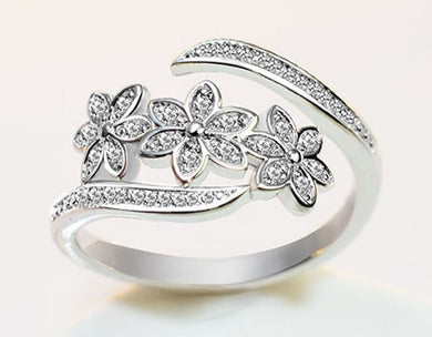 GIFTSIMS Open Flowers Ring For Women Jewelry