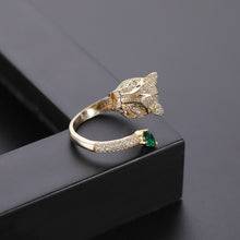 Lade das Bild in den Galerie-Viewer, Leopard Head Design Resizable Ring Hip Hop Punk Rings for Women Jewelry
