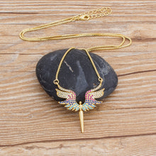 Load image into Gallery viewer, Angel Wings Rainbow Pendant Necklace Chain Necklace Jewelry
