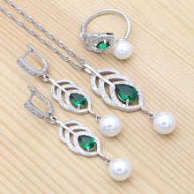 Carica l&#39;immagine nel visualizzatore di Gallery, 925 Silver Jewelry Sets Natural Cubic Zirconia Pearl For Women Set
