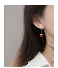Load image into Gallery viewer, 925 Sterling Silver Fashion Romantic Asymmetric Heart Stud Earrings For Women Jewelry
