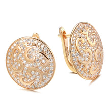 Lade das Bild in den Galerie-Viewer, Natural Zircon 585 Rose Gold Crystal Round Big Earrings For Women Jewelry
