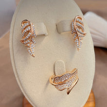 Lade das Bild in den Galerie-Viewer, Luxury Natural Zircon Micro Wax Inlay leaf jewelry Set for
