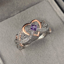 Load image into Gallery viewer, Heart Rings with Romantic Rose Rings
