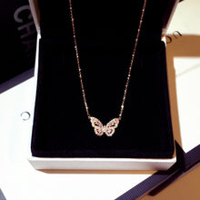 Load image into Gallery viewer, Zirconia Butterfly Necklace Charm Bling Jewelry
