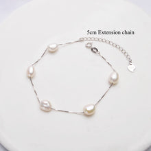 Carica l&#39;immagine nel visualizzatore di Gallery, 925 Sterling Silver Natural Baroque Pearl Bracelet Jewelry For Women
