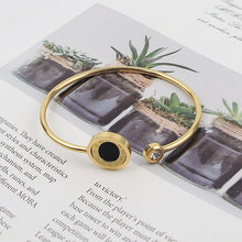 Load image into Gallery viewer, Rotating black and white Roman digital double bracelet for women
