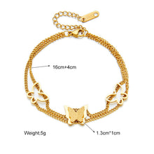 Load image into Gallery viewer, Stainless Steel 2 Layer Butterfly Bracelet For Women Jewelry
