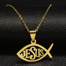 Load image into Gallery viewer, Ichthys Jesus Necklaces
