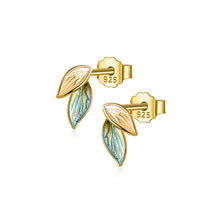 Carica l&#39;immagine nel visualizzatore di Gallery, 925 Sterling Silver Sweet Plant Leaves Charm Stud Earrings For Women

