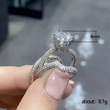 Load image into Gallery viewer, 3 in 1 Luxury Halo Wedding Ring Set for Women
